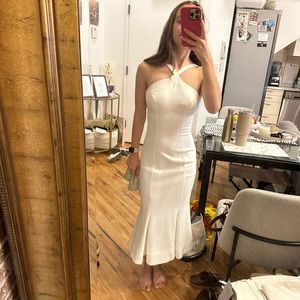 Dress the Population Tessa Midi Dress (Off White, XS)